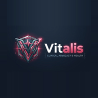 Vitalis logo — angular multi-dimensional V emblem